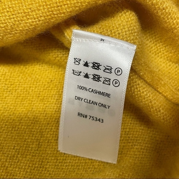 TAHARI Pure Luxe 100% Cashmere Sweater Golden/mustered Yellow Cozy Warm Comfy - Picture 5 of 10